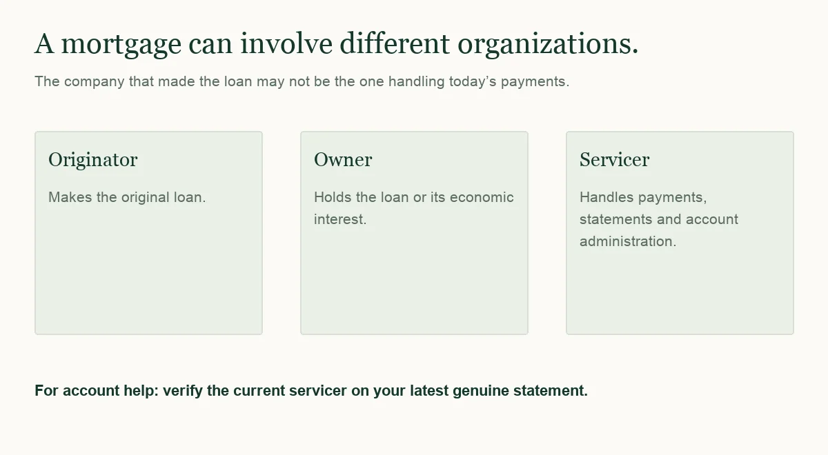 Separate roles in a mortgage account