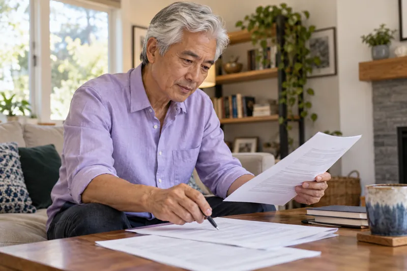 A reader checking a document for a factual correction