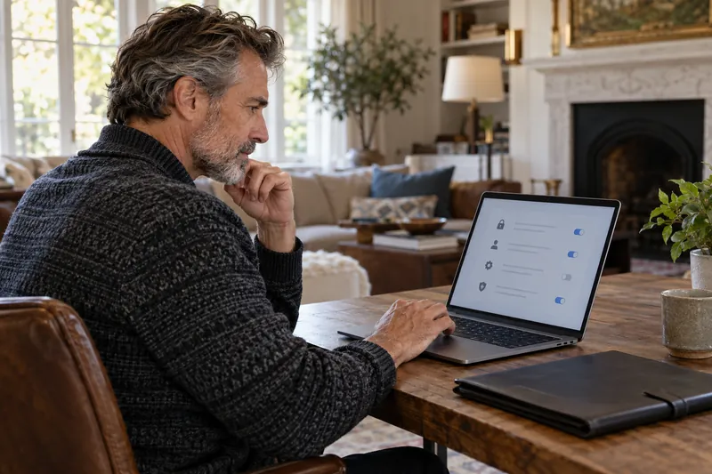 A person reviewing online privacy settings