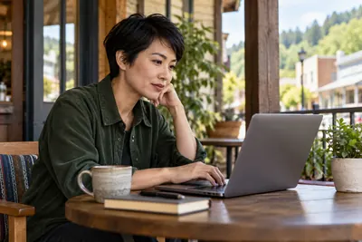 A person writing a message to a website editor