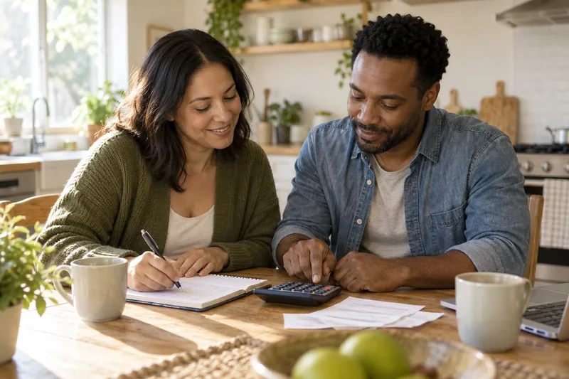 A person reviewing a household loan budget