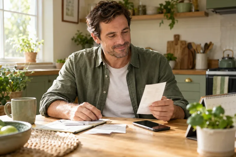 A person checking payment records