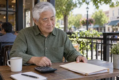 A person reviewing final loan payment paperwork