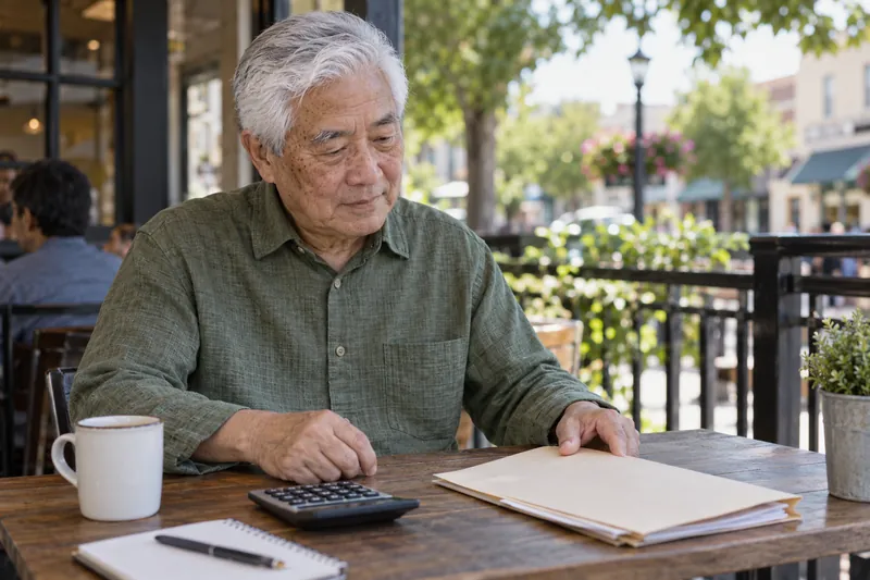 A person reviewing final loan payment paperwork