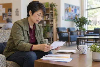 A person preparing documents for a loan application