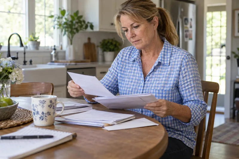 A person preparing documents for a loan application
