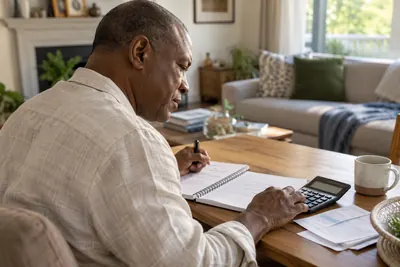 A person reviewing a household loan budget