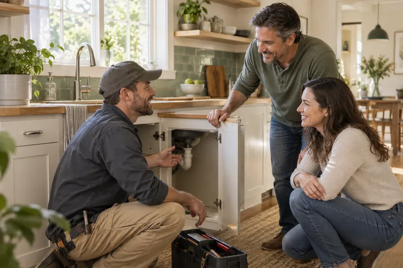 A homeowner discussing a repair project