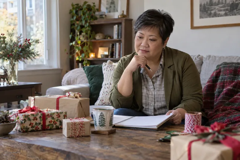 A person planning a holiday budget