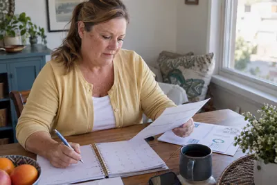 A person reviewing credit and repayment records