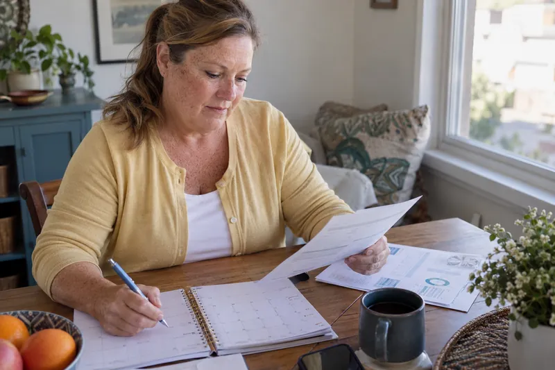 A person reviewing credit and repayment records