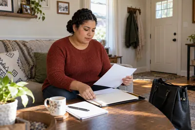 A person preparing for a local office visit