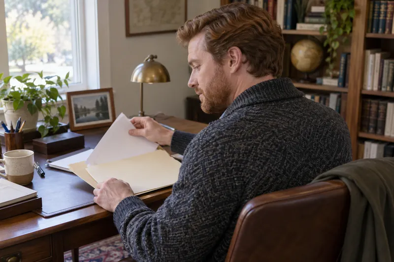 A person preparing for a local office visit