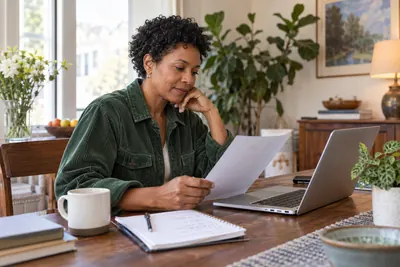 A job seeker preparing application paperwork