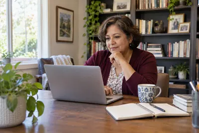 A person reviewing account security at home