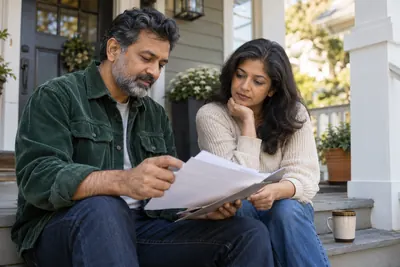 People reviewing home and mortgage paperwork