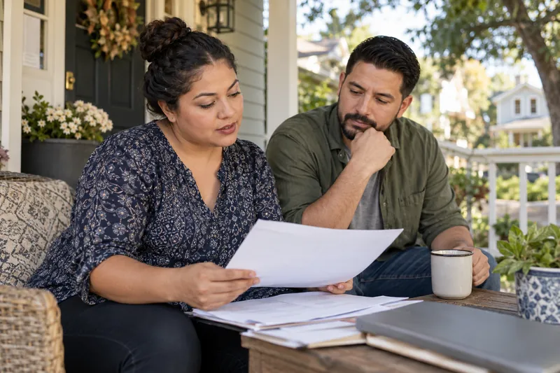People reviewing home and mortgage paperwork