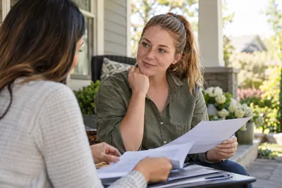 People reviewing home and mortgage paperwork