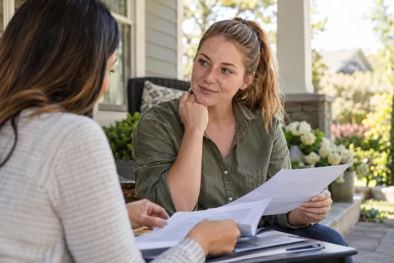 People reviewing home and mortgage paperwork