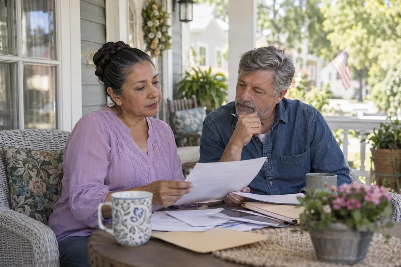 People reviewing home and mortgage paperwork