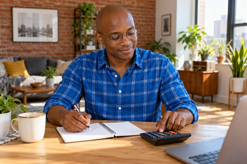 A person reviewing a household loan budget