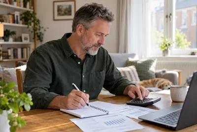 A person reviewing a household loan budget